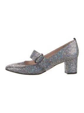SJP by Sarah Jessica Parker Silver Sparkle Mary Jane Block Heel